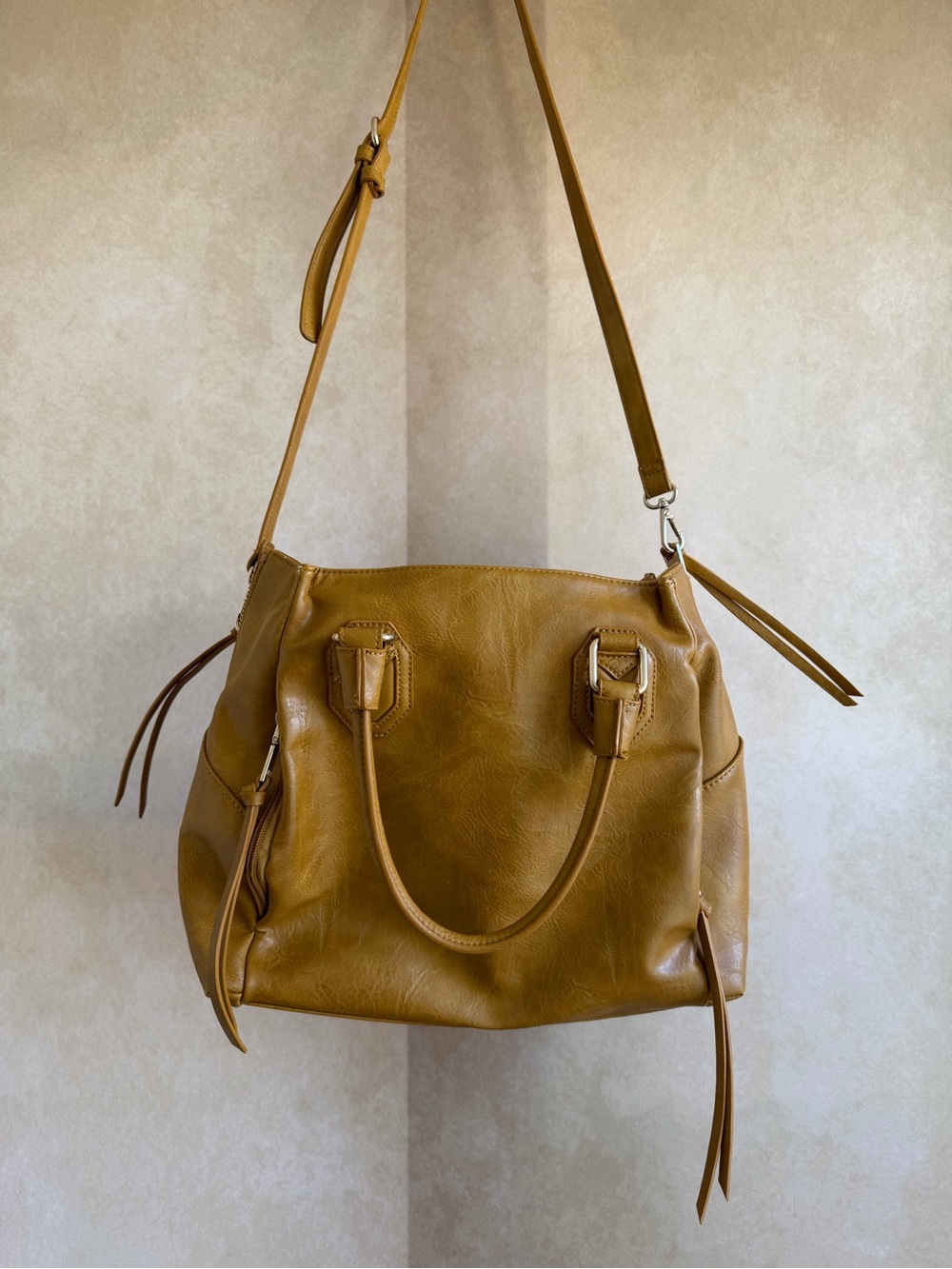 Urban Expressions Mustard Shoulder Bag with Dual Handles